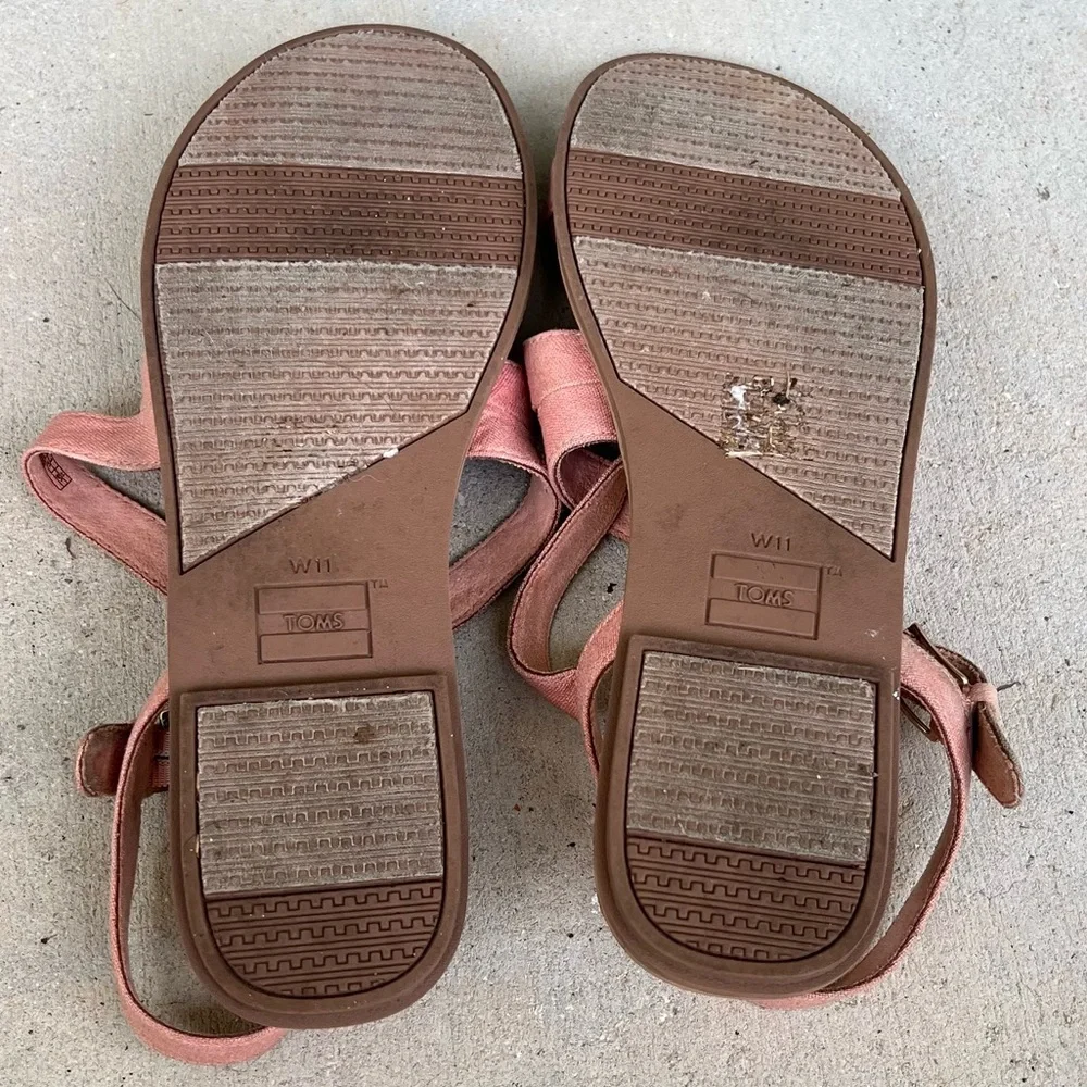 TOMS Shimmer Pink/Coral Sandal Women Size 11 - Picture 11 of 11